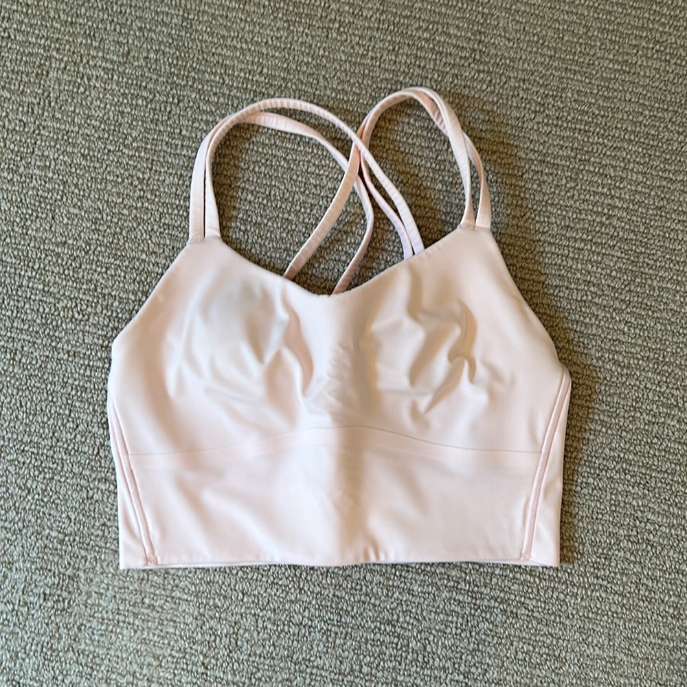 lululemon like a cloud longline bra strawberry milkshake